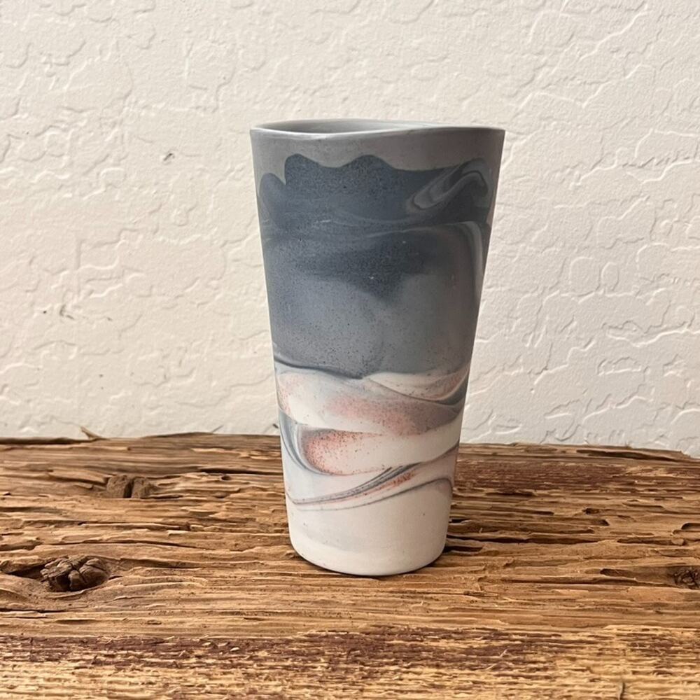 Handmade Ceramic Vase 5.5" Marbled Earthy Tone Glaze